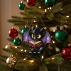 [2D FLAT ACRYLIC] Fantasy Dragon Reading Suncatcher Ornament – Unique Bookish Home Decor Gift
