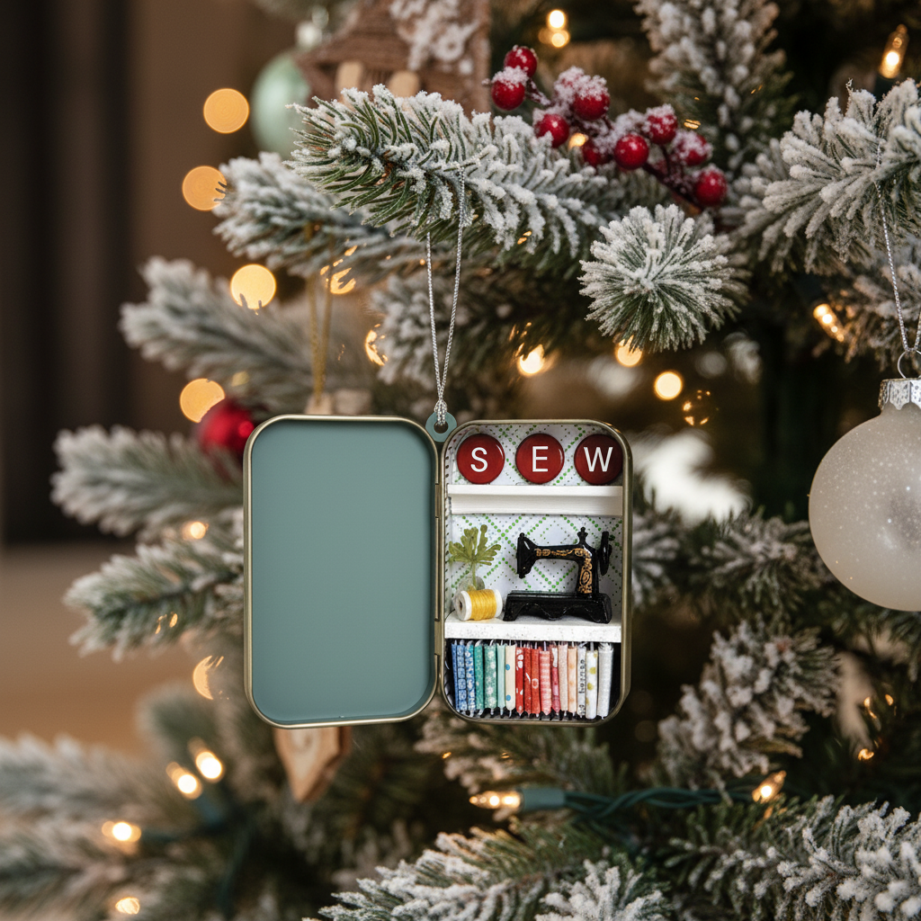 [2D FLAT ACRYLIC] Personalized Sewing Machine Ornament – Custom Gift for Seamstress & Quilters