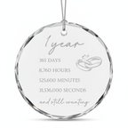[2D FLAT ACRYLIC] 1st Wedding Anniversary Glass Ornament – Keepsake Gift for Couple