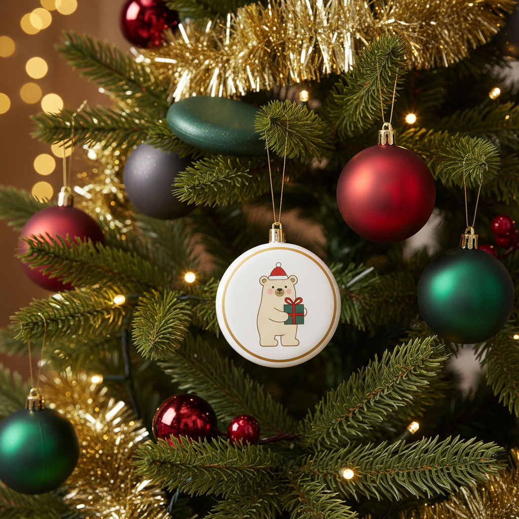 [2D FLAT ACRYLIC] 30-Pack Matte White Blank Ornaments – 3.15-Inch Plastic Discs for DIY Christmas Crafts