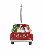 [2D FLAT ACRYLIC] Australian Shepherd Red Car Christmas Ornament 2024 | Keepsake Gift for Dog Lovers