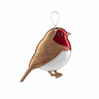 [2D FLAT ACRYLIC] Handmade Glitter Robin Ornament – Christmas Tree Decoration & Memorial Keepsake Gift