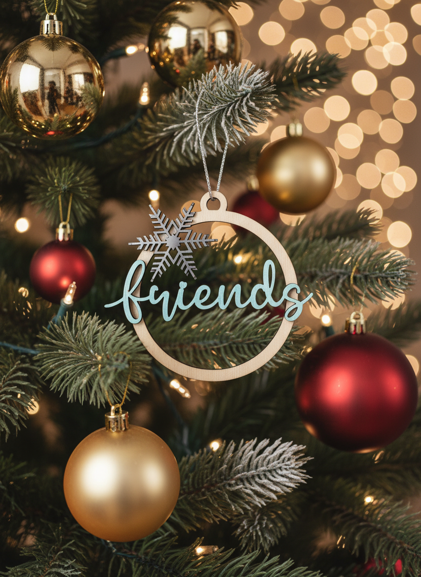 [2D FLAT ACRYLIC] Friendship Ornament – Heartfelt Christmas Keepsake Gift for Best Friends