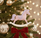 [2D FLAT ACRYLIC] Baby Girl's First Christmas Rocking Horse Ornament 2025 – Hallmark Keepsake Gift
