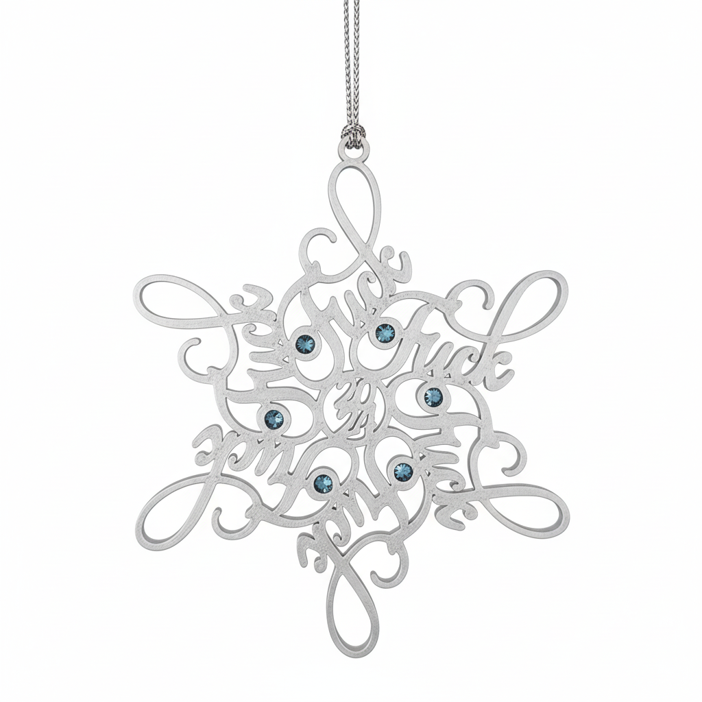 [2D FLAT ACRYLIC] Funny 2024 Snowflake Ornament – Unique Christmas Gag Gift for Adults