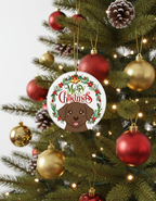 [2D FLAT ACRYLIC] Adorable Chocolate Lab Ornament | Christmas Keepsake & Holiday Decor for Labrador Lovers