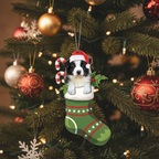 [2D FLAT ACRYLIC] Border Collie Christmas Ornament | Festive Holiday Decor for Dog Lovers