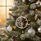 [2D FLAT ACRYLIC] Sentimental Cardinal Christmas Ornament – Rustic Memorial Keepsake Gift