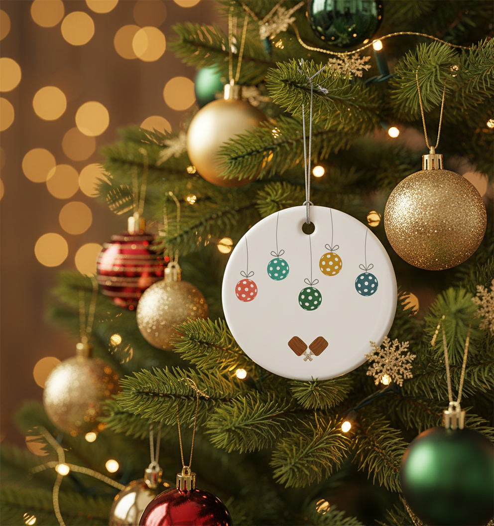 [2D FLAT ACRYLIC] Pickleball Christmas Ornament | Unique Holiday Gift for Pickleball Lovers
