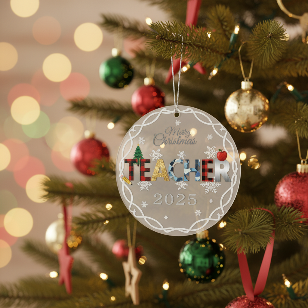 [2D FLAT ACRYLIC] Teacher Appreciation Ornament 2025 – Heartfelt Thank You Gift for Educators