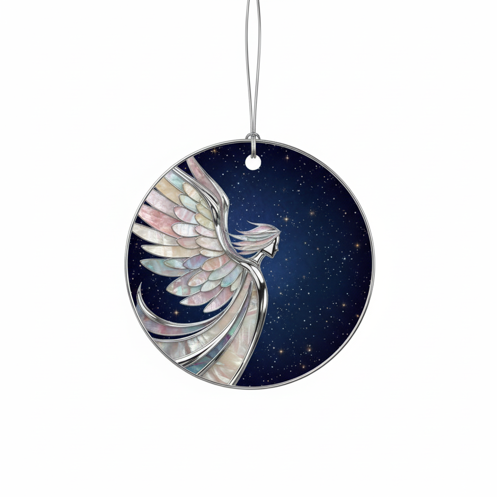 [2D FLAT ACRYLIC] Mother of Pearl Angel Ornament - Celestial Christmas Decoration