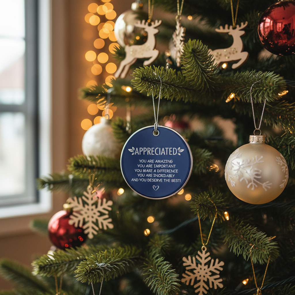 [2D FLAT ACRYLIC] "You Are Incredibly Appreciated" Ceramic Ornament – Thoughtful Thank You Gift