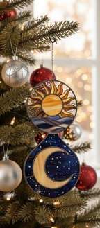 [2D FLAT ACRYLIC] Sun and Moon Celestial Ornament – Mystical Acrylic Christmas & Wall Decor