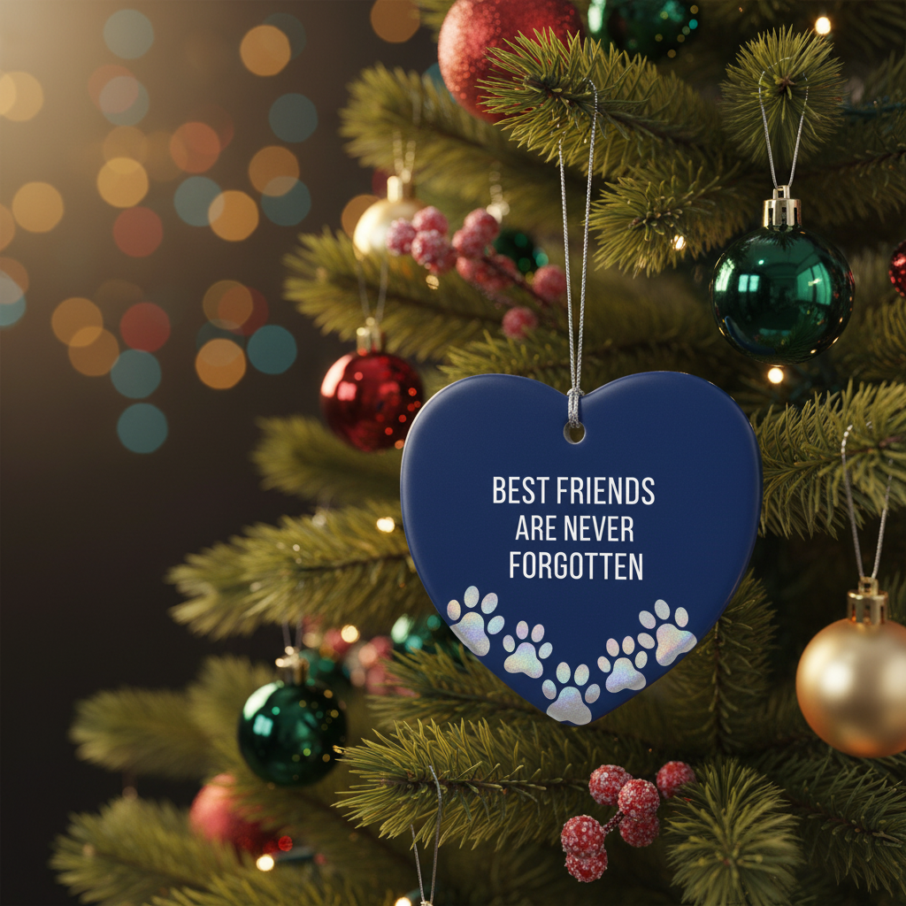 [2D FLAT ACRYLIC] Best Friends Are Never Forgotten Pet Memorial Ornament | Dog Cat Sympathy Gift