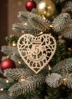 [2D FLAT ACRYLIC] 5th Anniversary Heart Ornament with 2025 Year Tag – Keepsake Gift for Couples