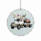 [2D FLAT ACRYLIC] Personalized Tow Truck Christmas Ornament | Holiday Decor & Gift for Truckers