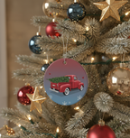 [2D FLAT ACRYLIC] Red Truck Christmas Ornament 2025 | Inspirational Trucker Gift for Holiday Decor