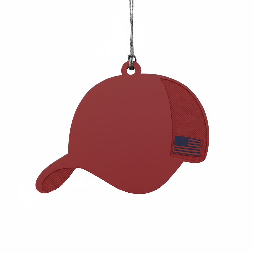 [2D FLAT ACRYLIC] Make America Great Again Hat Ornament – Patriotic MAGA Christmas Decoration 🇺🇸