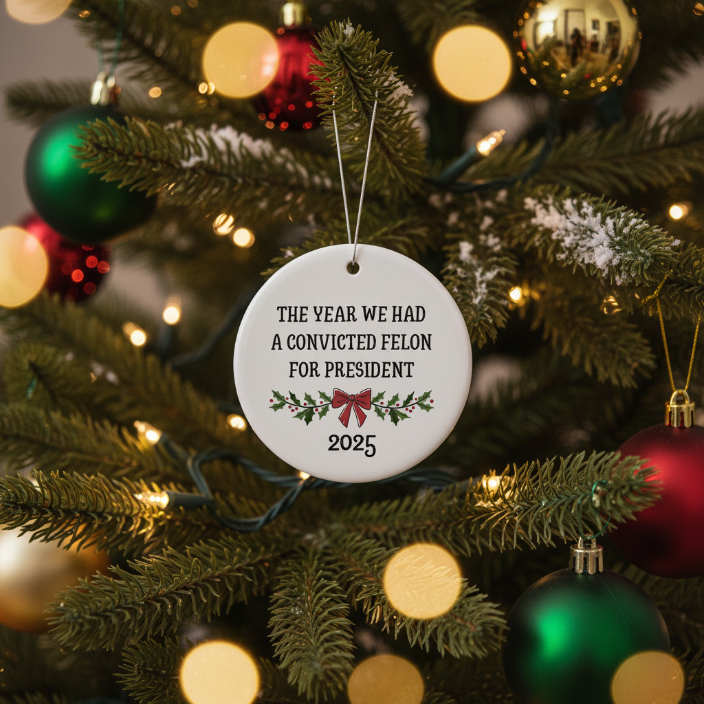 [2D FLAT ACRYLIC] Funny Anti-Trump Christmas Ornament – Unique 2025 Political Gag Gift