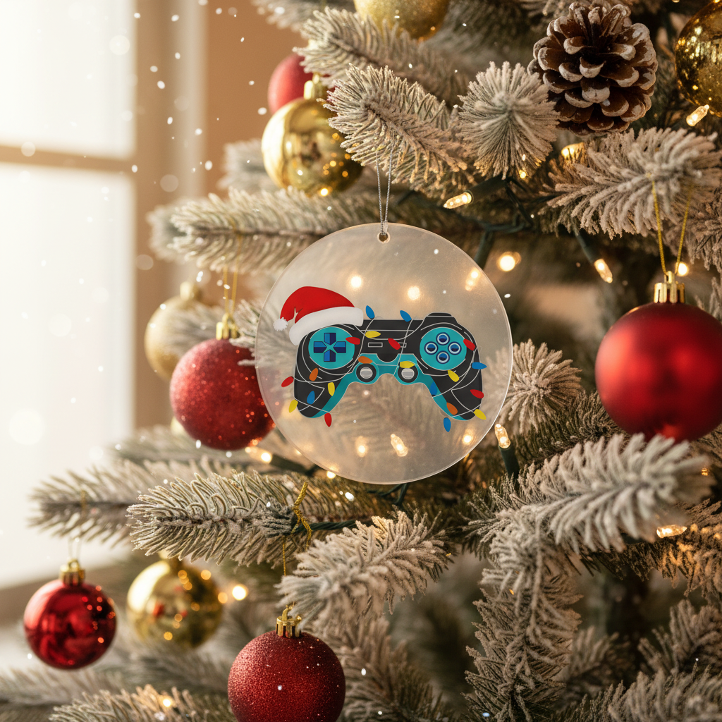 [2D FLAT ACRYLIC] Funny Gaming Christmas Ornament 2025 – 'I Can't Hear You I'm Gaming' Gift