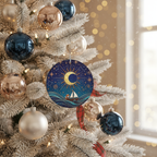 [2D FLAT ACRYLIC] Personalized Nativity Scene Ornament – Religious Ceramic Christmas Keepsake