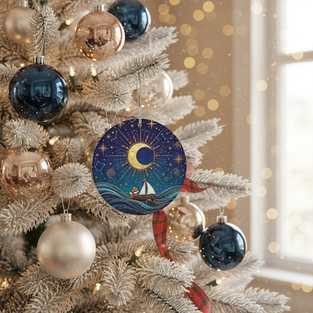 [2D FLAT ACRYLIC] Personalized Nativity Scene Ornament – Religious Ceramic Christmas Keepsake