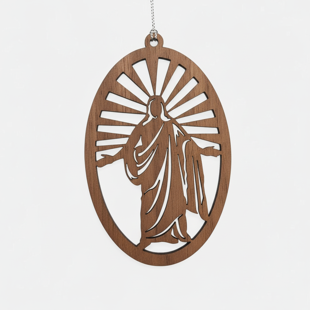 [2D FLAT ACRYLIC] Christus Ray of Light Ornament – Religious Holiday Gift & Decor