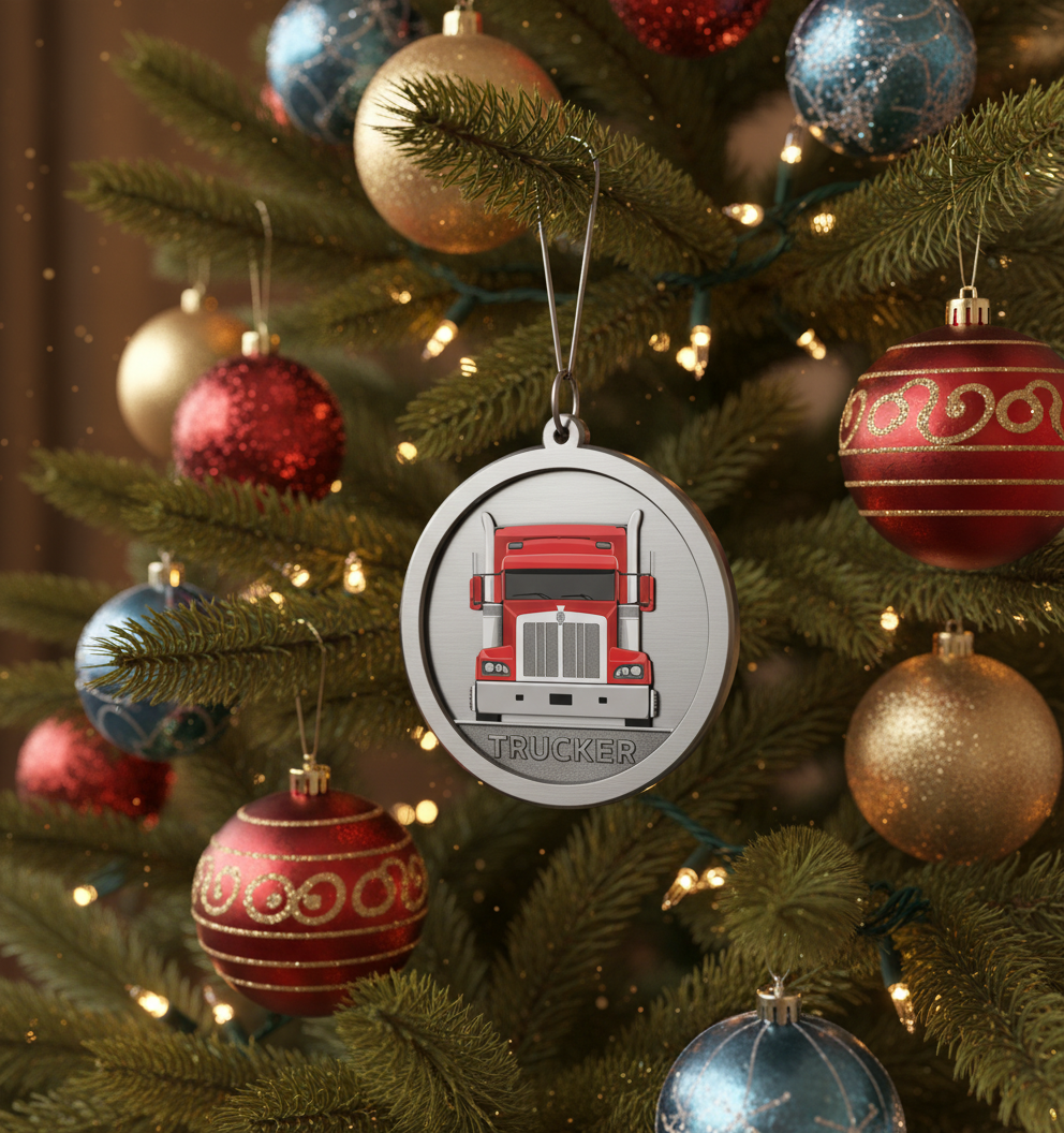 [2D FLAT ACRYLIC] Truck Driver Christmas Ornament | Keepsake Trucker Gift for Holiday Decor