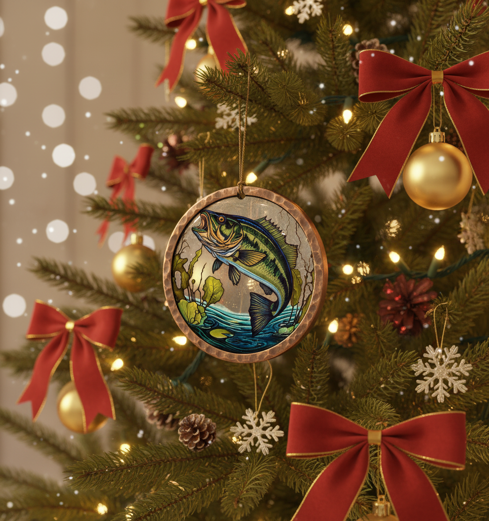 [2D FLAT ACRYLIC] Walleye Fish Stained Glass Effect Ornament – Acrylic Lake Life & Fishing Decor