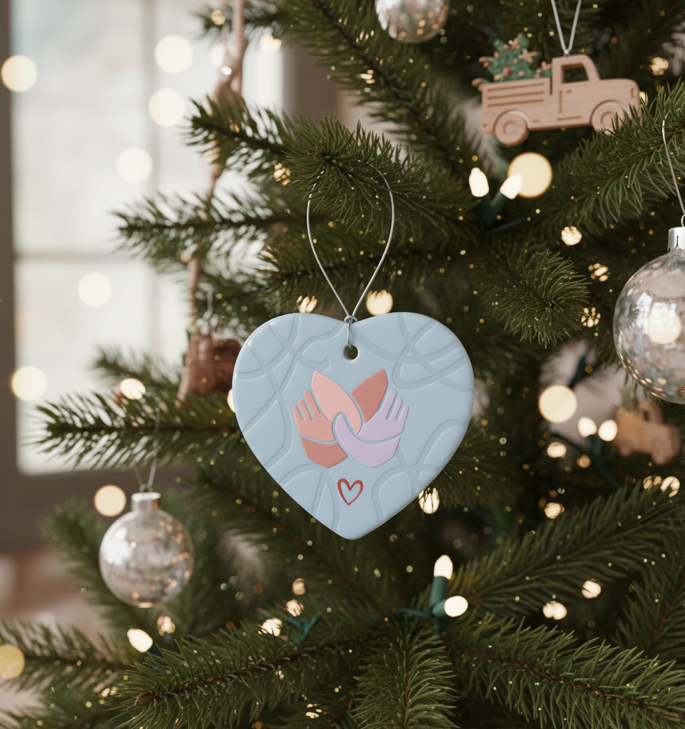 [2D FLAT ACRYLIC] 'Love You More' Ceramic Keepsake Ornament – Romantic Anniversary Gift for Couples