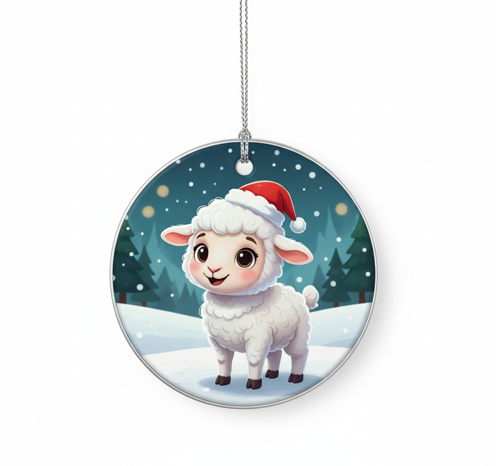 [2D FLAT ACRYLIC] "He Leaves the 99 to Rescue Me" Good Shepherd Ornament – Christian Christmas Gift