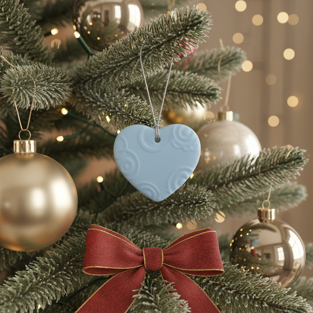 [2D FLAT ACRYLIC] Thinking of You Ceramic Heart Ornament – Sending a Hug Keepsake Gift