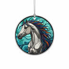 [2D FLAT ACRYLIC] Ceramic Horse Christmas Ornament – Gift for Equestrian Lovers