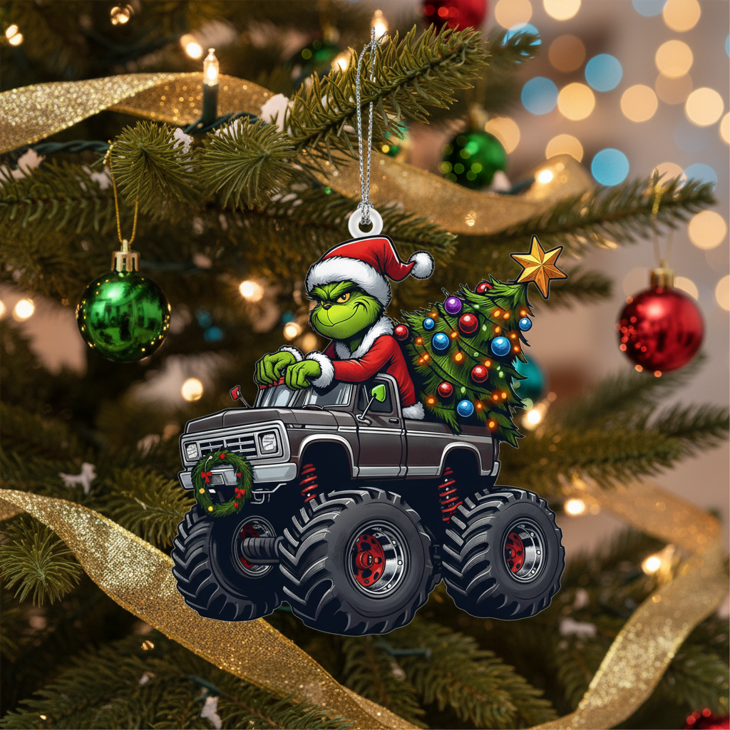 [2D FLAT ACRYLIC] Personalized Truck Driver Christmas Ornament | Custom Name Trucker Gift