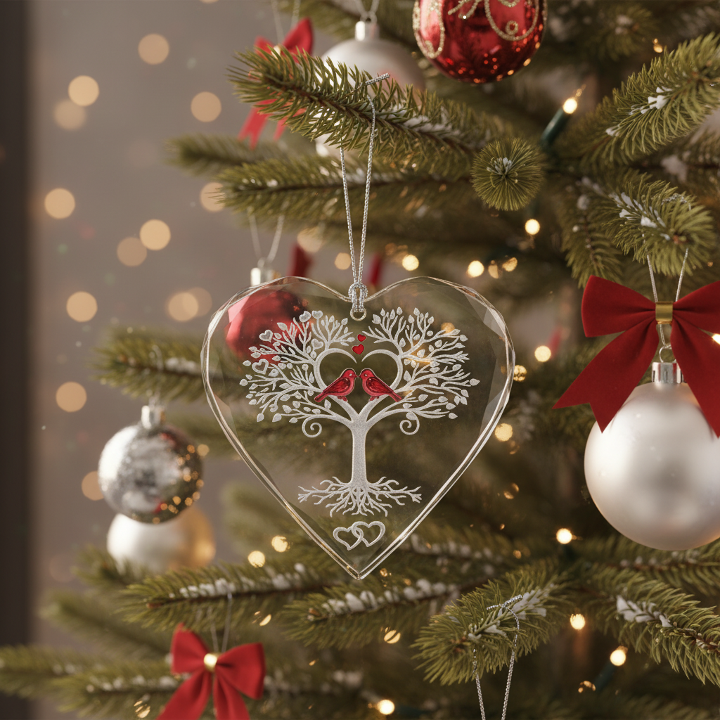 [2D FLAT ACRYLIC] 40th Anniversary Crystal Glass Ornament – Heartfelt Keepsake Gift for Couples