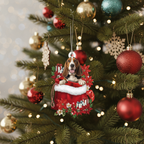 [2D FLAT ACRYLIC] Basset Hound Christmas Ornament – Festive Dog Lover Keepsake Gift