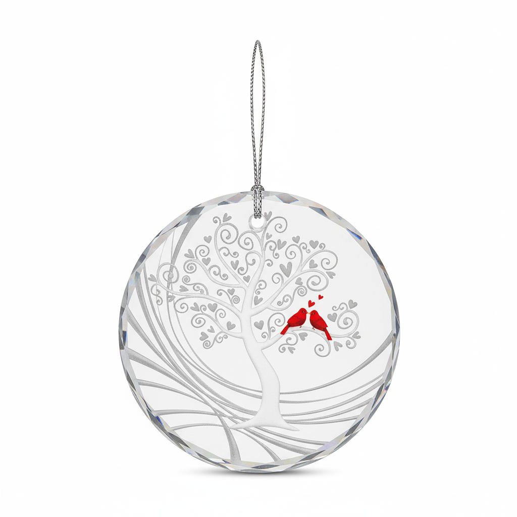 [2D FLAT ACRYLIC] 60th Diamond Wedding Anniversary Glass Ornament – Keepsake Gift for Parents & Couples