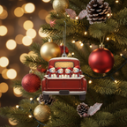 [2D FLAT ACRYLIC] Personalized Christmas Truck Ornament with Dog | Custom Holiday Decor & Trucker Gift