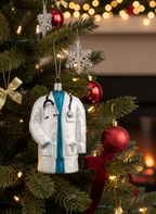 [2D FLAT ACRYLIC] Handcrafted Doctor's Coat Glass Ornament – Christmas Gift for Doctors