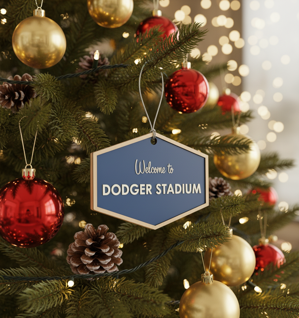 [2D FLAT ACRYLIC] LA Dodgers 2024 World Series Champions Wood Ornament – Welcome Sign Keepsake