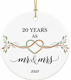 [2D FLAT ACRYLIC] 20th Anniversary Ceramic Ornament 2025 – Keepsake Gift for Couples