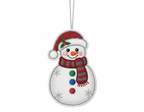 [2D FLAT ACRYLIC] In The Hoop Snowman Ornament Embroidery Design