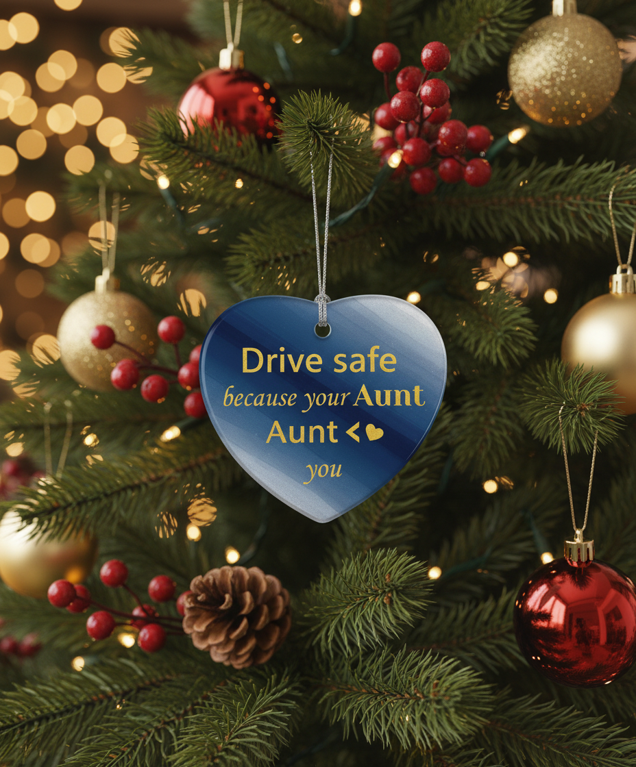 [2D FLAT ACRYLIC] Drive Safe Acrylic Christmas Ornament | Thoughtful Trucker Gift for New Drivers & Loved Ones