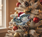 [2D FLAT ACRYLIC] Largemouth Bass Christmas Ornament – Fishing Keepsake Gift for Anglers