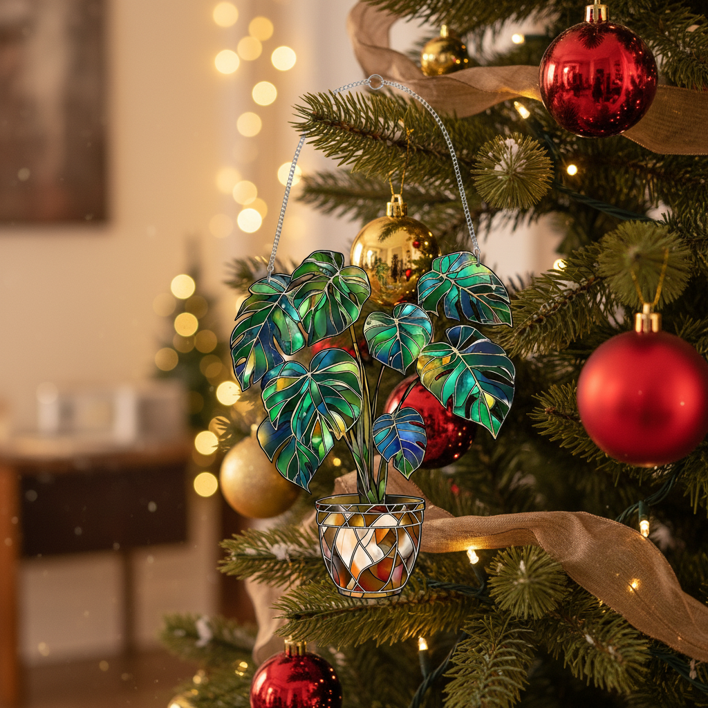 [2D FLAT ACRYLIC] Monstera Plant Acrylic Ornament – Unique Window Decor for Plant Lovers