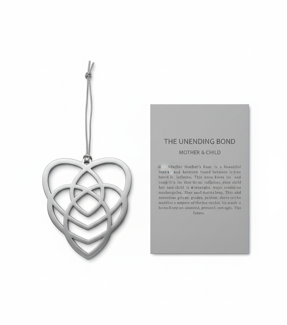 [2D FLAT ACRYLIC] Celtic Heart Mother and Child Ornament – Symbol of Eternal Love Gift for Mom