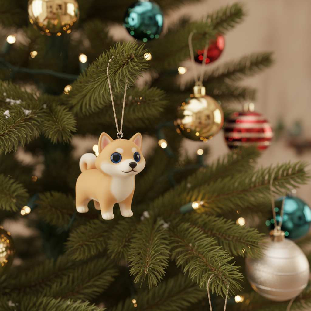 [2D FLAT ACRYLIC] Dog Christmas Ornaments | Assorted Puppy Figurines for Holiday Tree Decor