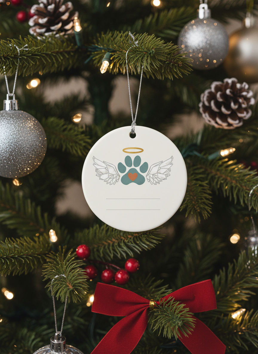 [2D FLAT ACRYLIC] Angel Wing Pet Memorial Ornament | Remembrance Gift for Loss of Dog or Cat