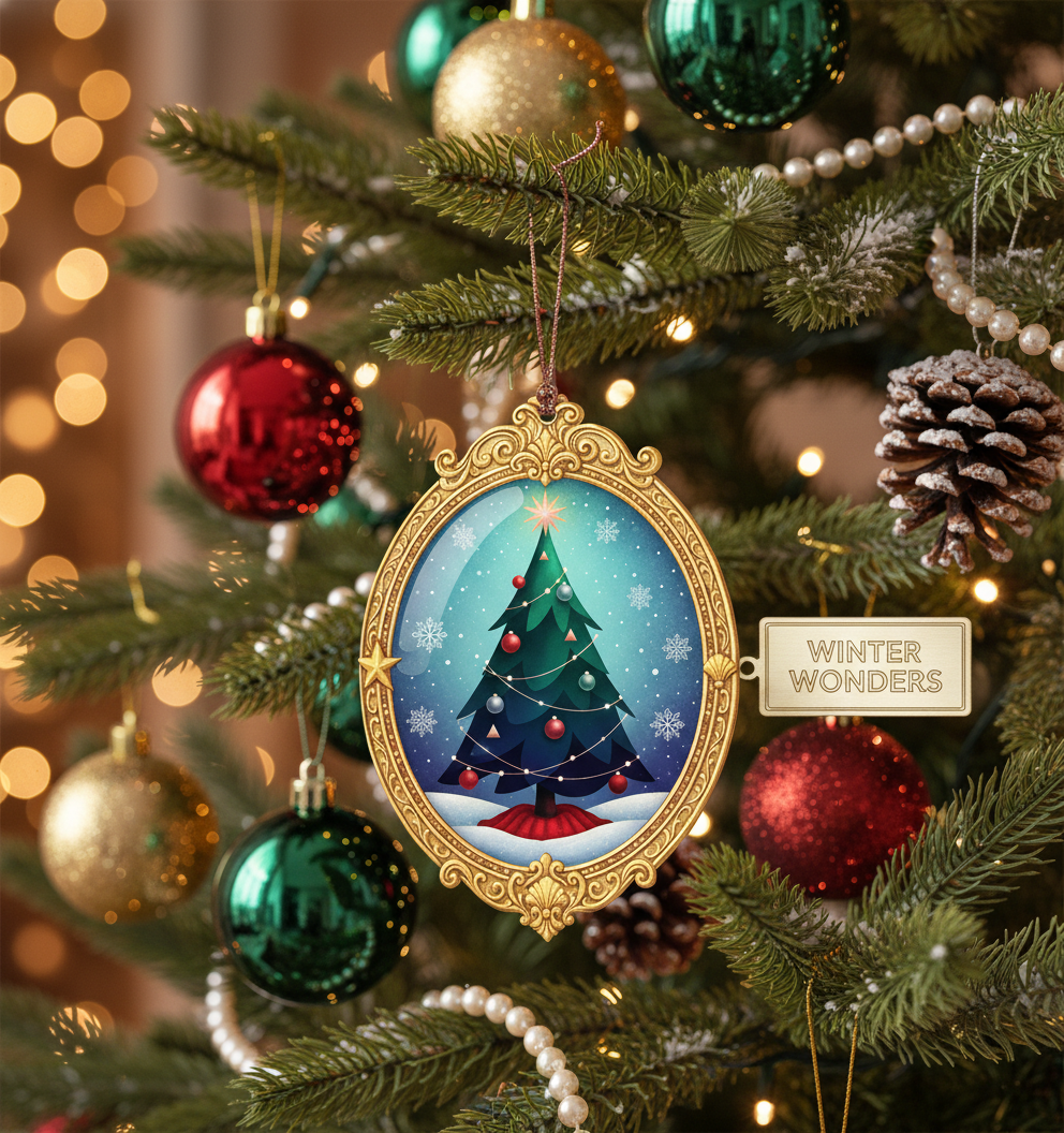 [2D FLAT ACRYLIC] Elegant Acrylic Christmas Ornament 2025 – Suncatcher Style Holiday Decoration