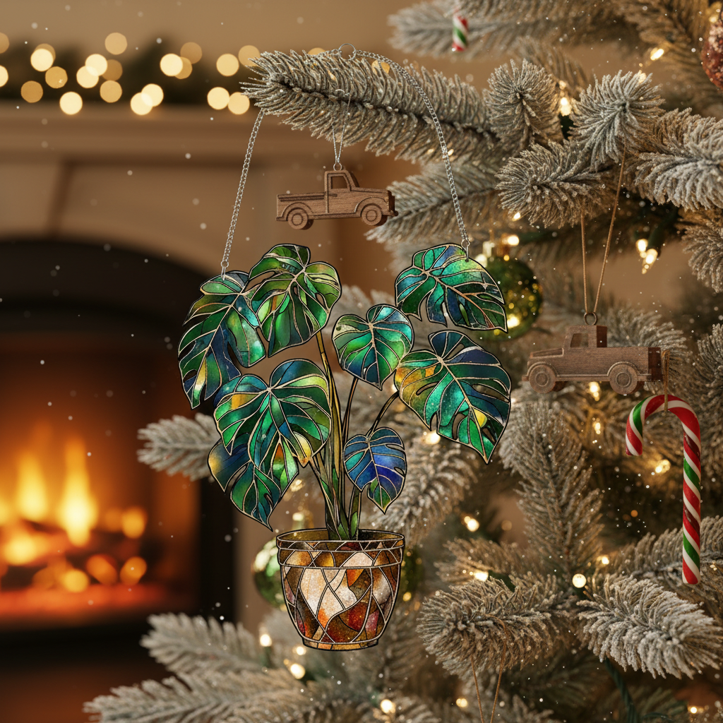 [2D FLAT ACRYLIC] Monstera Plant Acrylic Ornament – Unique Window Decor for Plant Lovers